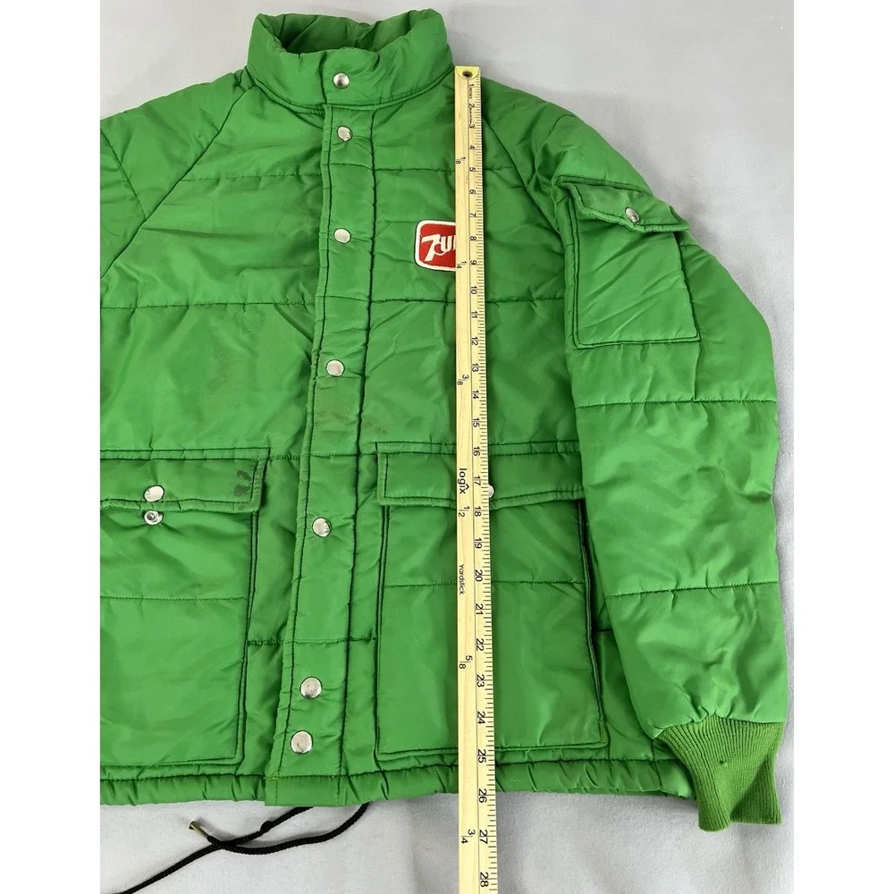 Vintage‎ 1970s 7up Green puffer coat Plac-Jac by Dunbrooke 40-M-42 Made USA Y2K